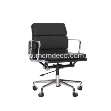 Scaun modern Eames cu tampon moale din piele